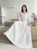 Vestido de Algodão Casual Europeu e Americano Transfronteiriço Plus Size Feminino de Caimento Solto para Férias na Praia de Verão, Adequado para Mulheres Plus Size e Grávidas