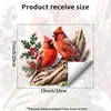 Hermosa y Realista Calcomanía Estática Navideña de Cardenal para Ventana, Sin Pegamento, No Daña el Vidrio, Calcomanía Decorativa para Ventana de Sala de Estar con Ambiente Festivo