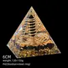 Transfronterizo 6cm Cristal Natural Letra Dorada Adorno Decorativo de Escritorio para el Hogar Pirámide de Resina para Chakra Yoga Meditación