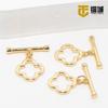14K envolto em ouro - preservando a cor Lucky Clover otbuckle banhado a ouro pérola colar clipe artesanal DIY pulseira pingente fivela