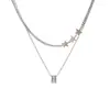 Collar de Apilamiento de Estrellas de Doble Capa Versátil Personalidad Simple Lujo Ligero Pentagrama Diseño de Nicho Collar Japonés y Coreano para Mujeres
