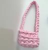 Tecido de Fio Central Europeu e Americano para Comércio Exterior Tiras de Tecido Tricô Manual DIY Bolsa de Tricô Fio Islandês Grosso Bolsa de Tricô com Listras Horizontais Bolsa de Ombro