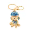 Amazon Poodle Strass Metal Chaveiro Pequeno Pingente Animal do Zodíaco Filhote Yiwu Pequenos Artigos Chaveiro