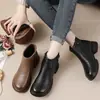 Botas Cortas de Mujer Cómodas Retro Elegantes 2026 Invierno Con Cordones Antideslizantes de Algodón Suela Suave Con Felpa Cálidas Botas de Piel Moda