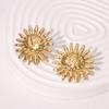 Pendientes de girasol con diseño de personalidad de nicho de moda INS de Europa y Estados Unidos, pendientes de acero inoxidable de gran sentido con viento frío para mujer