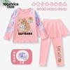 Traje de Baño Kapibara para Niñas, Dos Piezas con Mangas Largas y Pantalones Largos, Traje de Baño con Protección Solar para Niñas Mayores, Set para Aguas Termales