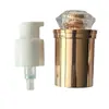 Bomba de Pó com 18 Dentes e Bico de Spray Externo, Tampa Externa Dourada com Banho UV, Cabeça de Bomba Pressora para Base/Líquido Venda por Atacado