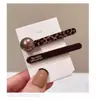 Pinza para el Cabello Color Chocolate con Estampado de Leopardo Estilo Coreano, Pinza Lateral para Flequillo Versión Coreana, Aspecto Elegante y de Alta Gama, Pasador