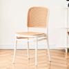 Cadeira de Jantar Simples, Cadeira Plástica Doméstica, Cadeira Moderna com Encosto, Cadeira Rattan-Like para Exterior, Cadeira de Jantar para Lazer