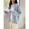 26 Novos Cardigans de Tricô com Gola Redonda Femininos Outono Inverno Estilo Preguiçoso Solto Casaco Suéter Macio e Fofo Peça Externa Versátil