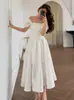 Elegante vestido de noite para mulheres, deslumbrante design sem alças, adequado para banquetes, recepções, apresentações de piano, fotografia de viagem, vestido de noiva leve, atacado transfronteiriço