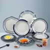 Vajilla de Melamina Retro Estilo Palacio Plato para Cena Plato de Postre Plato de Encaje Impresión de Logo