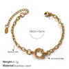 Pulsera de Moda Europea y Americana Collar de Oro de 18K Cadena en Forma de O Collar de Cristal Pulsera de Perlas Collar de Circonita Joyería de Acero Inoxidable