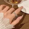 Anel Borboleta Diamante Flash Avançado Feminino Abertura Ajustável Anel Vermelho Cibernético Anel Coreia do Sul Novo Joia de Mão Personalizada