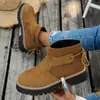 Botas Curtas Patchwork Outono e Inverno Bico Redondo Europeias e Americanas Cruzadas Traseira 2025 Nova Tamanho Grande Roupa Externa Comércio Exterior Salto Quadrado Cadarço Atacado Tamanho Grande