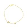 Pulsera de doble lazo con diseño de nicho para mujer, bañada en oro de 14 quilates y plata de ley S925, con diamantes brillantes y combinable.
