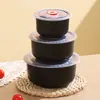 Caja multiusos para conservar alimentos frescos con tapa, refrigerador, alimentos secos, verduras y frutas, caja de almacenamiento sellada, tazón para conservar alimentos frescos, juego de tres piezas