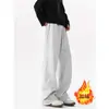 Pantalones de Diseño High Street Americano con Pierna Curva Otoño e Invierno Pantalones Deportivos Gruesos para Hombre Tendencia Patchwork Pierna Ancha Casual Transfronterizo