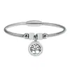 Pulsera de Acero Inoxidable Chapado en Oro de 18 Quilates Estilo Europeo y Americano para Mujer, Pulsera de Moda Personalizada con Colgante Árbol de la Vida de Lujo Ligero con Cierre Magnético