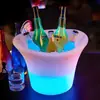 Cubo para cerveza iluminado para uso comercial en bares KTV, Cubo de hielo para champán LED anti-caída de PE para fiestas y discotecas