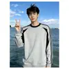 Sudadera unisex de cuello redondo extragrande estilo Hong Kong, moda americana, nueva colección primavera y otoño 2026, chaqueta gruesa de bloques de color, top de marca de moda