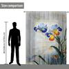 1 Peça Tela de Janela com Padrão Floral Impressão Digital 3D Venda Direta da Fábrica Decoração de Quarto Sala Tela de Cortina Floral com Furos para Haste