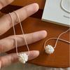 Colar Francês Natural Barroco de Água Doce Bola de Flores Combina com Tudo Corrente Osso de Cobra Design Francês Nicho Luz de Luxo Corrente de Colar