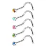 Amazon Transfronterizo Europeo y Americano Acero Inoxidable Película Brillante Goteo de Aceite 1/5/7 Aperturas Joyería para Perforación Adorno Nasal Clavo Nasal Anillo Nasal