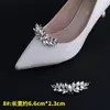 Sapatos Femininos de Salto Alto com Fivelas de Sapato de Strass Metálico, Acessórios Decorativos Removíveis, Flores de Sapato de Encaixe, Acessórios de Sapato Versáteis