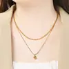 Moda Europeia e Americana Colar com Pingente de Contas Camada Dupla Aço Inoxidável Estilo Minimalista Colar de Clavícula de Alta Qualidade Atacado