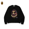 Moletom fino de terry para comércio exterior transfronteiriço, para homens e mulheres, estação outono, com estampa de letras homem-macaco e camuflagem, caimento solto, gola redonda, pulôver, moderno