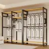 Arara de Roupas de Chão Guarda-Roupa Aberto para Quarto Prateleira de Metal Aço para Hall de Entrada Prateleira de Armazenamento de Roupas para Pendurar Montagem