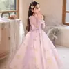 Vestido Infantil Vestido de Princesa Aniversário Luxo Leve Nicho Casamento Vestido de Menina Menina Pequena Manga Longa Apresentação de Piano