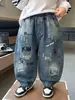 Calça Jeans Denim Masculina Primavera e Outono Menino Bonito Estilo Coreano Calças Casuais 2026 Nova Calça Versátil Infantil Comércio Exterior