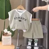 Ropa para Niños, Ropa de Verano para Niños, Conjunto de Chaleco Estilo Dibujos Animados, Conjunto de Dos Piezas con Mangas Cortas Elegante para Bebé, Ropa de Moda para Niños