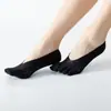 Calcetines finos transpirables de color liso de seda helada de corte bajo para mujer con cinco dedos para primavera y verano, calcetines de malla de terciopelo con dedos divididos