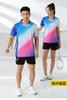 Lote directo de fábrica 2024 nuevo uniforme de bádminton de cuello en V de secado rápido traje de pareja estampado uniforme de entrenamiento de club