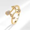 Anillo de Tulipa Premium Set de Regalo Romántico Francés para Propuesta Anillo de Flor de Lirio del Valle de Zirconia Viento Frío Abierto