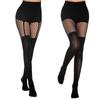 Medias de Rejilla con Tirantes Empalmados, Malla Negra Hueca Transpirable Estilo Europeo y Americano Medias de Halloween para Mujer
