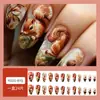 Comercio Exterior Uñas Portátiles de Relieve Estéreo 3D Uñas Manicura Bosque de Otoño Ardilla 24 Piezas Uñas Postizas Más Vendidas Europeas y Americanas