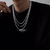 Europa y Estados Unidos suministro transfronterizo marca de moda collar simple de acero de titanio Cadena de hoja de bambú con diamante para mujer Cadena para clavícula hip hop japonesa y coreana