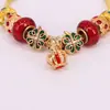 Amazon Panjia Pulsera Colgante de Corona Trébol de Cuatro Hojas Pulsera de Cuentas diy Moda Personalidad