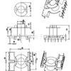 Rm8 Transformador Esqueleto Baquelita Esqueleto Rm8 Esqueleto Vertical Unilateral Ensanchamiento 6 + 6