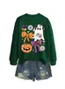 Sudadera linda y divertida de Halloween para mujer con diseño de fantasma, moño, flor, calabaza, murciélago para Amazon, Wish y tiendas independientes