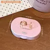Estuche lindo y simple para lentes de contacto de cachorro con lunares, estuche de lentes de contacto moderno, estuche compañero, estuche de cuidado para lentes duales, compacto y portátil