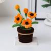 Florero de Flores Retorcidas Pequeño Maceta Girasol Tejido a Mano Caqui Retorcido Ruyi Coche Flor Creativa