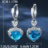Venta Caliente Transfronteriza Platino Topa Corazón del Océano Diseño de Botón de Oreja Lujo Ligero Elegante Sentido de Alta Gama Pendientes Venta Caliente