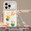 Adequado para Capa de Celular Apple 15 iPhone 14 Corrente de Boneca Flor de Sapo 16 Capa Flip Janela 17 Silicone Fofo