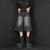 Shorts de Mezclilla Retro de Verano Estilo Americano Lavados en Negro y Gris para Hombre, Pantalones Cortos de Diseño Nicho Versátiles de Marca Nueva y a la Moda