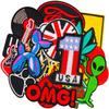 Venta directa de fábrica de pegatinas de tela bordadas de estilo británico con números y letras, insignias, accesorios de ropa, parches adhesivos, zapatos, sombreros, bolsos y accesorios.